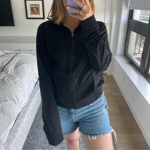 Fabletics Full Zip Athletic Jacket Black Medium